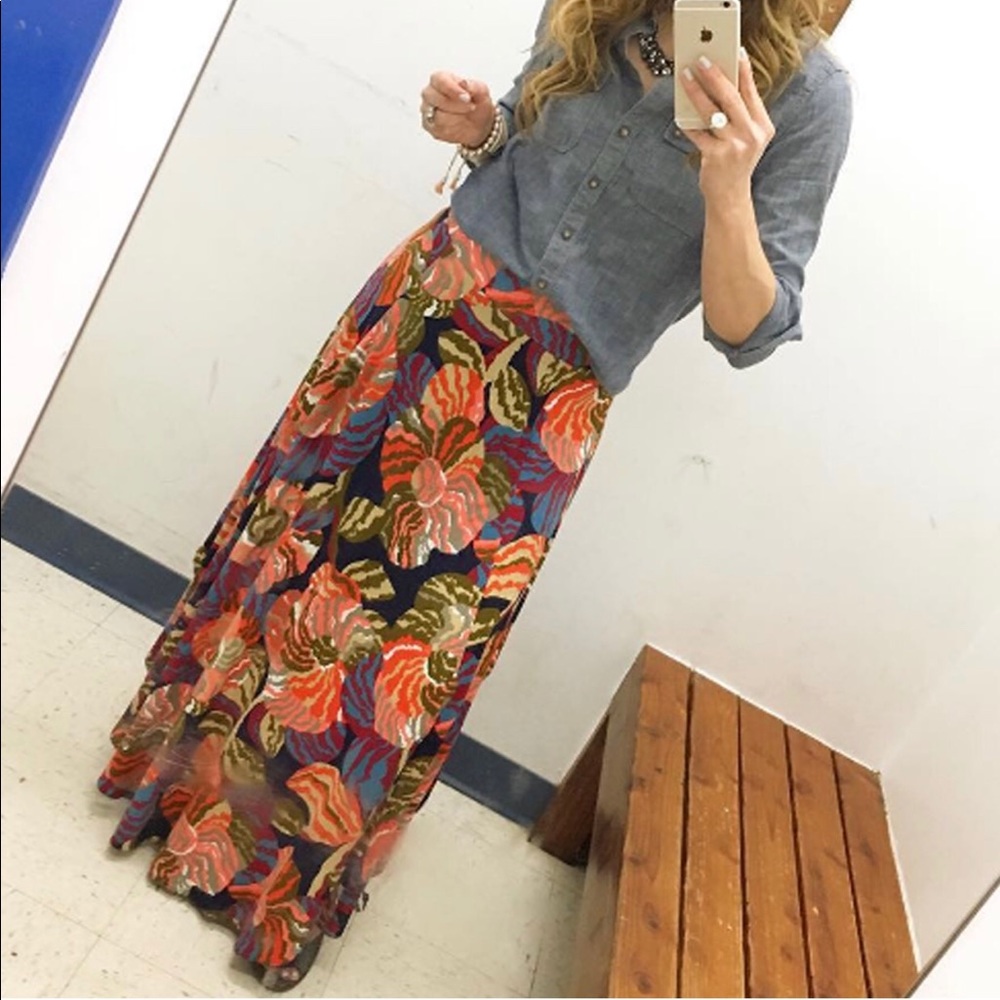 Anthropologie HD floral maxi skirt